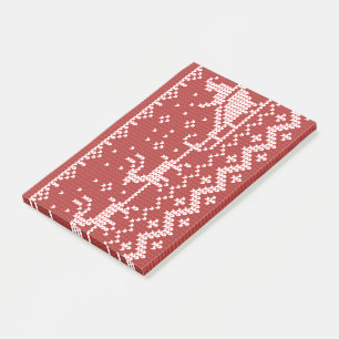 Ugly sweater Santa Claus sleigh and reindeers Post-it Notes