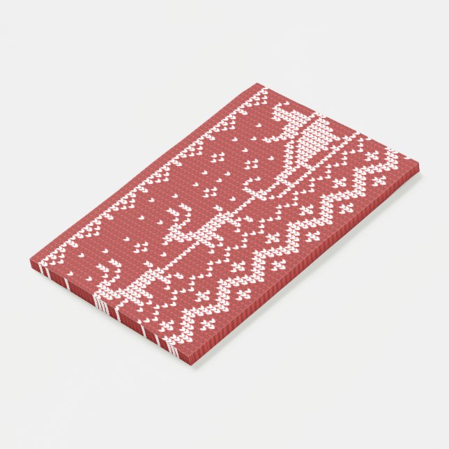 Ugly sweater Santa Claus sleigh and reindeers Post-it Notes (Angled)