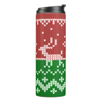 Ugly sweater Santa Claus sleigh and reindeers