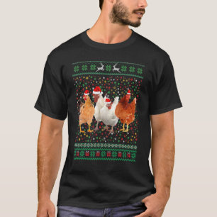 Ugly Sweater Santa Hat Christmas Chicken  Animal H