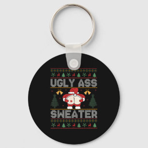 Ugly Sweater Santa Merry Christmas Funny Pajamas X Key Ring