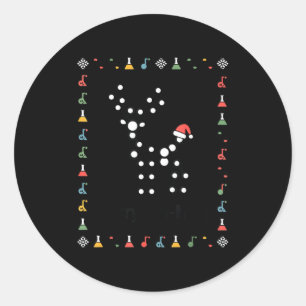 Ugly Sweater Science Christmas Chemistry Teacher M Classic Round Sticker