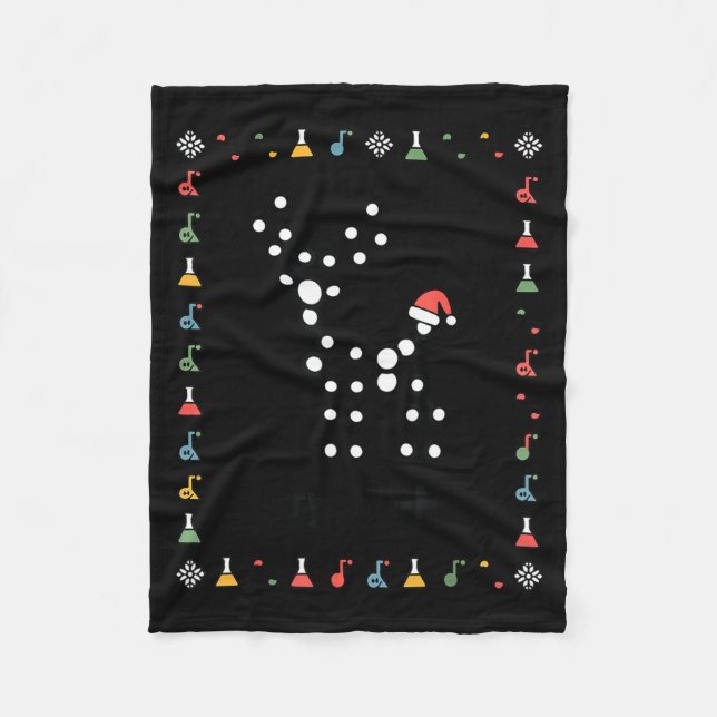 Ugly Sweater Science Christmas Chemistry Teacher M Fleece Blanket (Front)