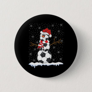 Ugly Sweater Style Snowman Soccer Byll Christmas  6 Cm Round Badge