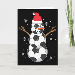 Ugly Sweater Style Snowman Soccer Byll Christmas Card