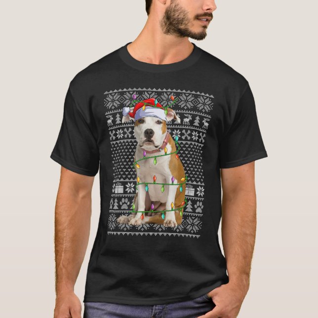 Ugly Sweater Style Staffordshire Bull Terrier Dog  (Front)