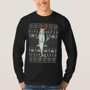 Ugly Sweater Style Xmas Lights Bluefin Tuna Fish C