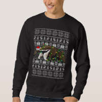 Ugly Sweater Style Xmas Lights Santa Anteater Chri