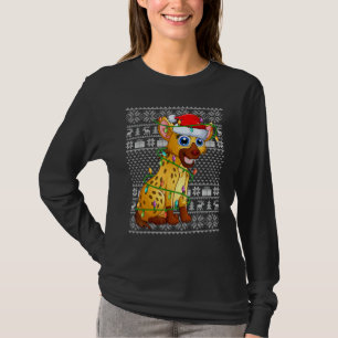 Ugly Sweater Style Xmas Lights Santa Hyena Christm