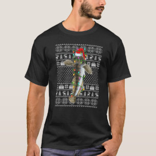 Ugly Sweater Style Xmas Lights Santa Sculpin Fish 