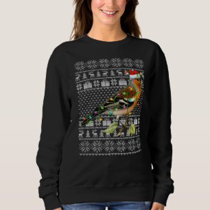 Ugly Sweater Style Xmas Lights Santa Wren Bird Chr