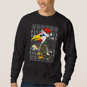 Ugly Sweater Style Xmas Lights Woodpecker Bird Chr