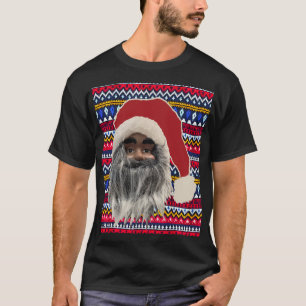 Ugly Sweater T-shirt Black Santa funny party