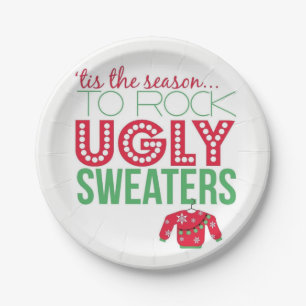 Ugly Sweater Themed Party Plates