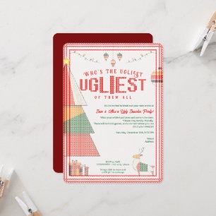 Ugly Sweater Ugliest Contest Christmas Holiday  Invitation