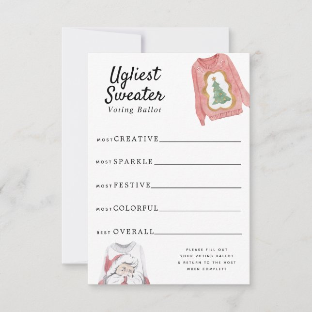 Ugly Sweater Voting Ballot Invitation (Front)