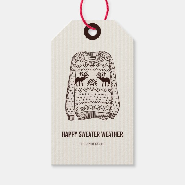 Ugly Sweater Weather Holiday Essentials Gift Tag (Front)