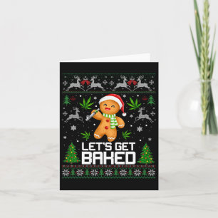 Ugly Sweater Weed Christmas Xmas  Card