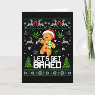 Ugly Sweater Weed Christmas Xmas Card