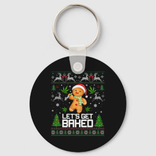 Ugly Sweater Weed Christmas Xmas Key Ring