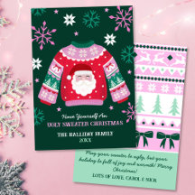 Ugly Sweater with Santa & Snowflakes
