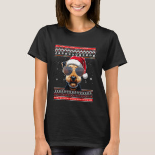Ugly Sweater X-mas Santa Airedale Terrier Dog Chri