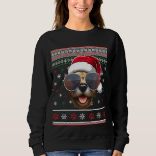 Ugly Sweater X-mas Santa Border Terrier Dog Christ