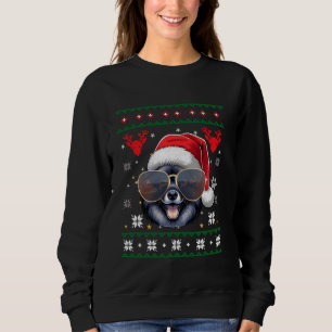 Ugly Sweater X-mas Santa Keeshond Dog Christmas