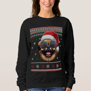 Ugly Sweater X-mas Santa Pekingese Dog Christmas