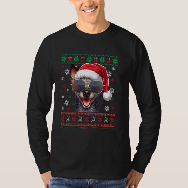 Ugly Sweater X-mas Santa Xoloitzcuintli Dog Christ (Front)