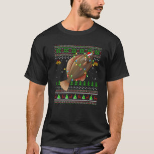 Ugly Sweater Xmas Lights Santa Hat Flounder Fish C