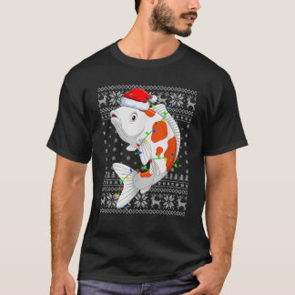Ugly Sweater Xmas Lights Santa Hat Koi Fish Christ