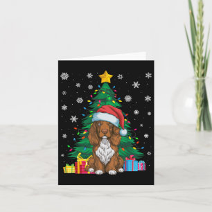 Ugly Sweater Xmas Tree Lights Field Spaniel Dog Sa Card