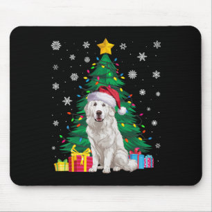 Ugly Sweater Xmas Tree Lights Great Pyrenees Dog S Mouse Pad