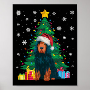 Ugly Sweater Xmas Tree Lights Portuguese Water Dog Poster