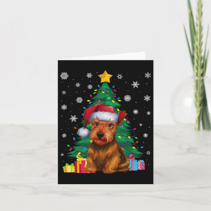 Ugly Sweater Xmas Tree Lights Scottish Terrier Dog Card