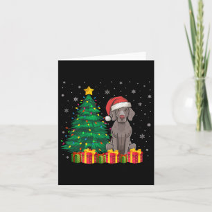 Ugly Weimaraner Santa Hat Christmas Lights Dog Lov Card