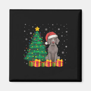 Ugly Weimaraner Santa Hat Christmas Lights Dog Lov Magnet