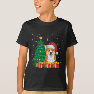 Ugly Welsh Corgi Santa Hat Christmas Lights Dog Lo T-Shirt