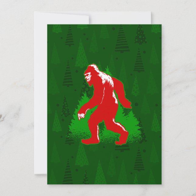ugly xmas bigfoot yeti christmas trees invitation (Front)