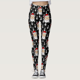 ugly xmas evil santa claus leggings