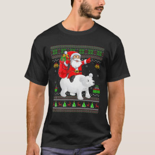 Ugly Xmas Funny Santa Claus Riding Polar Bear Chri T-Shirt