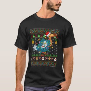 Ugly Xmas Lighting Santa Dodo Bird Christmas T-Shirt