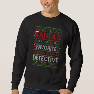 Ugly Xmas Lighting Santa S Favourite Detective Chr Sweatshirt