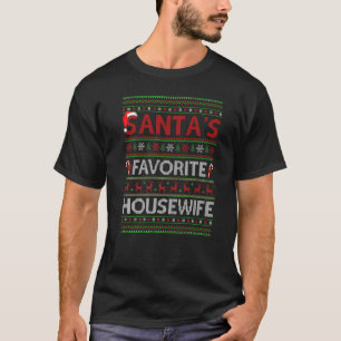 Ugly Xmas Lighting Santa S Favourite Housewife Chr T-Shirt