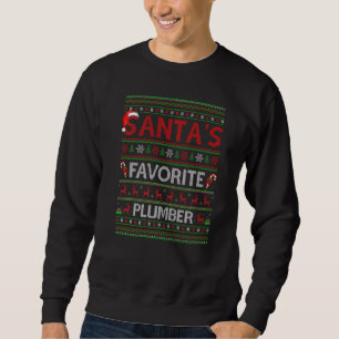 Ugly Xmas Lighting Santa S Favourite Plumber Chris Sweatshirt