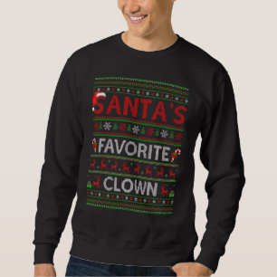 Ugly Xmas Lighting Santa's Favourite Clown Christm Sweatshirt