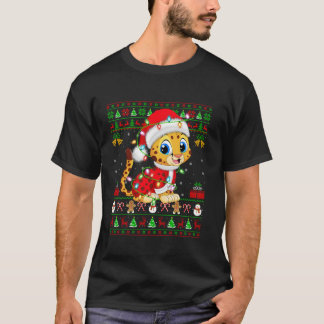 Ugly Xmas Lights Santa Costume Armadillo Christmas T-Shirt