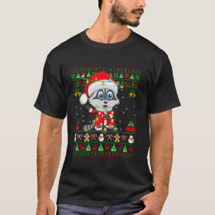 Ugly Xmas Lights Santa Costume Racoon Christmas T-Shirt