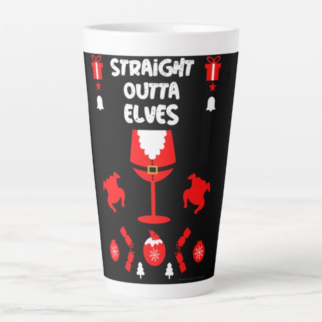 Ugly xmas office party      latte mug (Front)